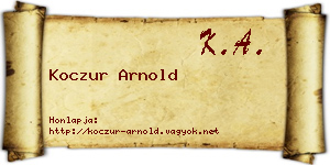 Koczur Arnold névjegykártya